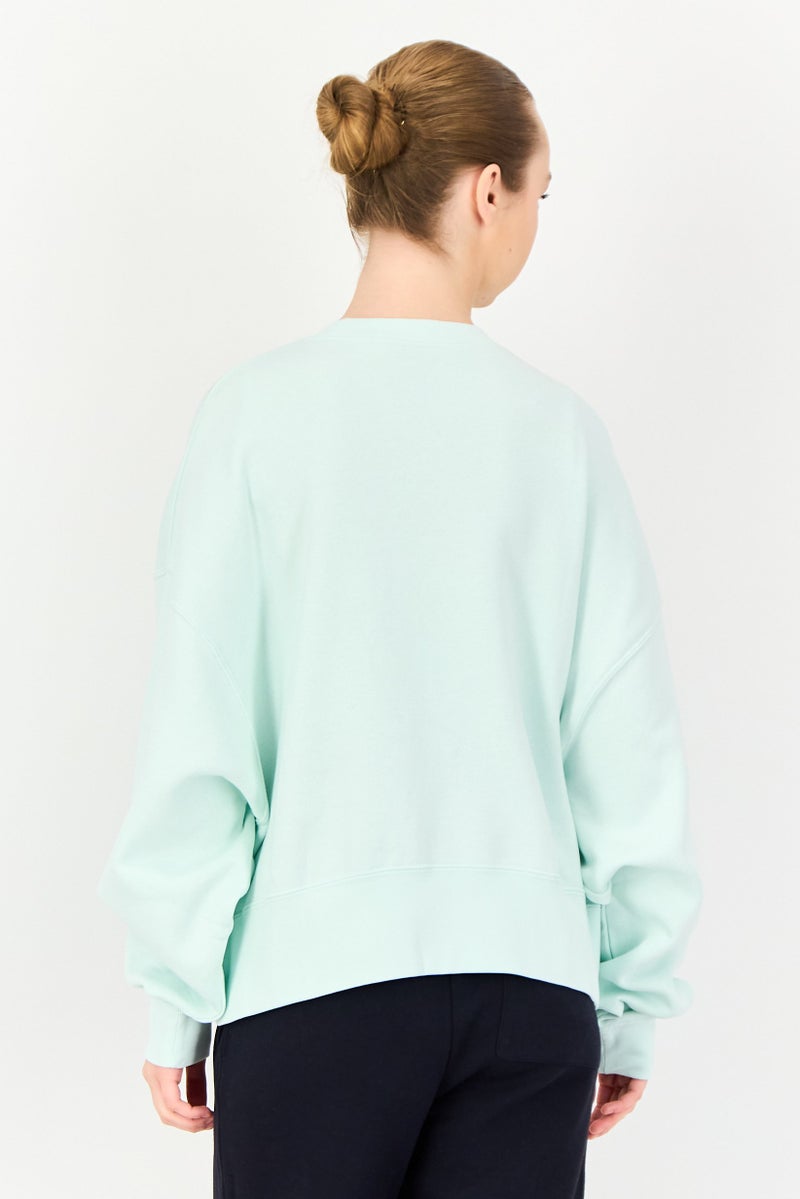 Nike Women Loose Fit Long Sleeve Outdoor Sweatshirt, Mint Green - Image 4